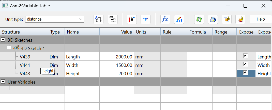 Defining variables
