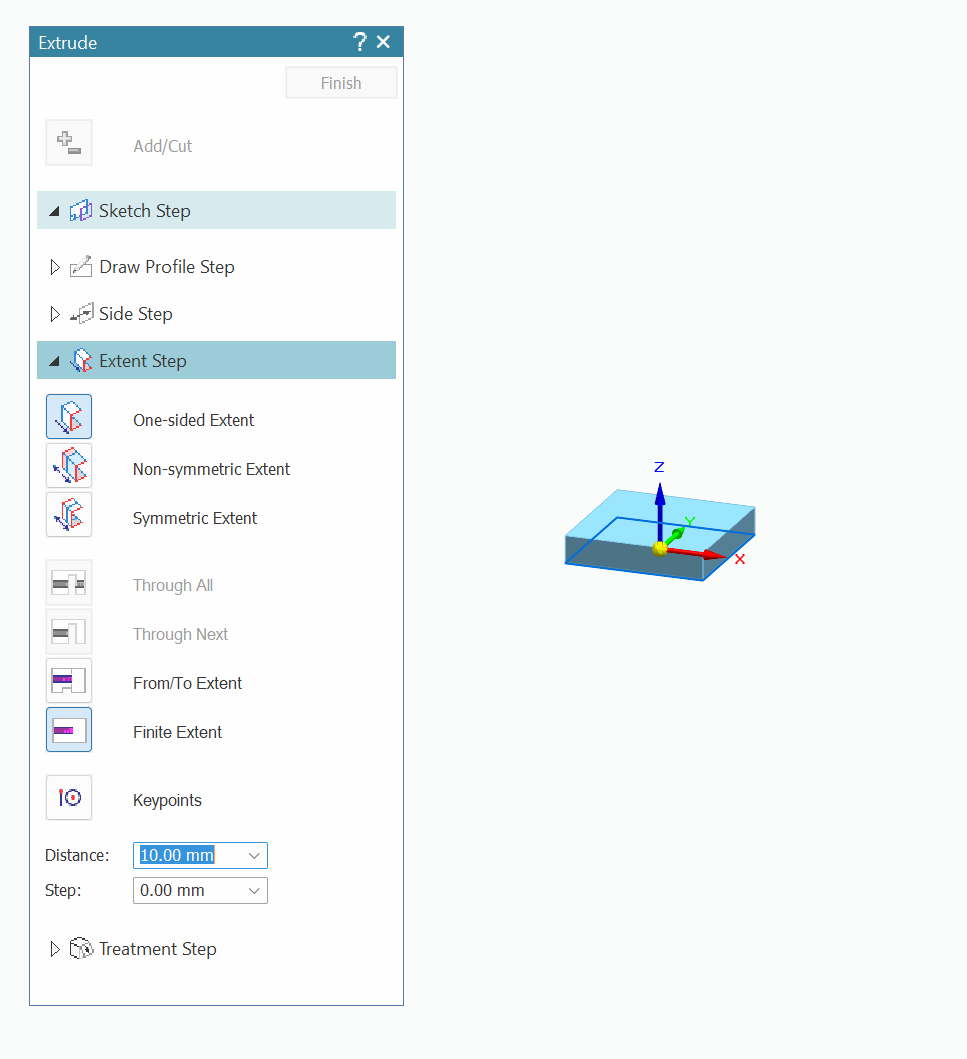 Extruding the sketch